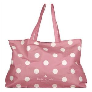 Kate Spade Canvas Shopping Tote / Beach Bag / Reusable Bag — Pink Floral Black